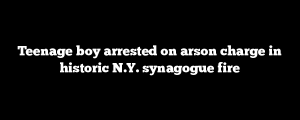 Teenage boy arrested on arson charge in historic N.Y. synagogue fire