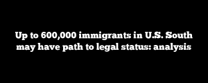 Up to 600,000 immigrants in U.S. South may have path to legal status: analysis